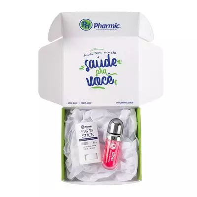 Kit Dia das Mães Pharmic - Gloss Hidrat Intense 6 g e FPS 75 Stick 15 g com tonalizante Peach